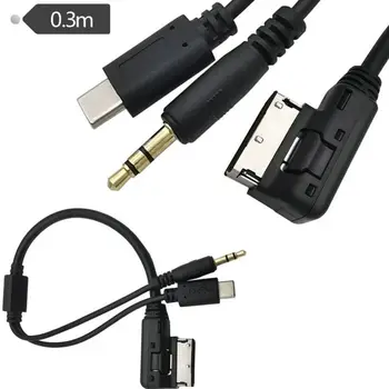 

Media to Stereo 3.5mm Audio and USB-C AUX Adapter type-c Cable in AMI MDI for Car Volkswagen AUDI 2014 A4 A6 Q5 Q7