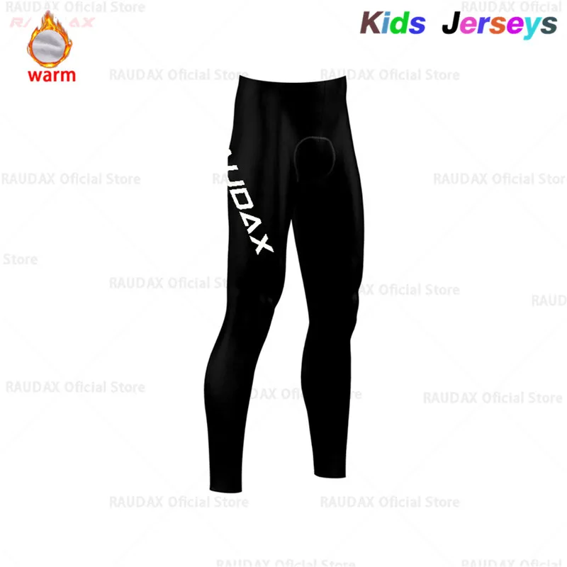 19 Boys Winter Thermal Fleece Cycling Jerseys Suit Solid Color Kids Long Sleeve MTB Bicycle Bike Clothes Cycling Clothing Set - Цвет: 19