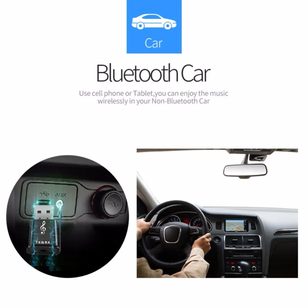 2 в 1 Bluetooth 5,0 аудио приемник передатчик 3,5 мм AUX Стерео Bluetooth передатчик для телевизора PC Автомобильный беспроводной адаптер