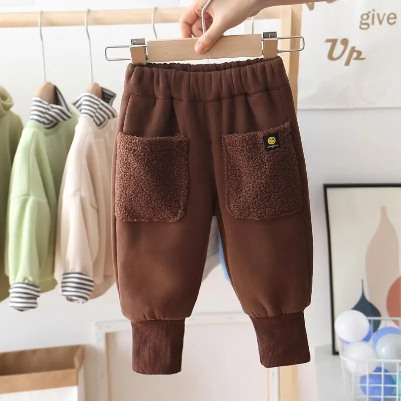K1-plus velvet Коллекция года, детские бархатные штаны красивые штаны для мальчиков и девочек осенне-зимняя теплая одежда детские свободные штаны Детские корейские штаны - Цвет: K1-plus velvet