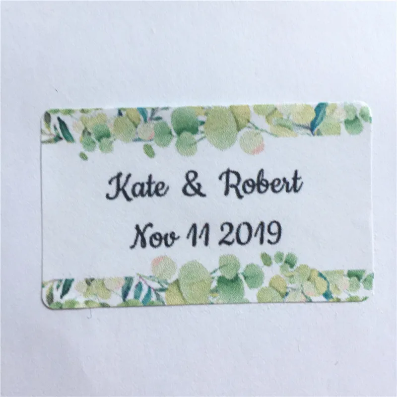 

100 Pieces Custom Wedding Labels,Personalized Rectangle Adhesive Stickers, Personalized Text Gift Box Wedding Decoration Seals