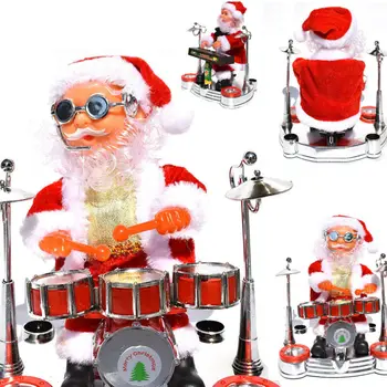 

Christmas Electronic Music Doll Santa Claus Singing Musical Plays The Piano Guitar Drumming Home Xmas Parrty Decoration Gifts
