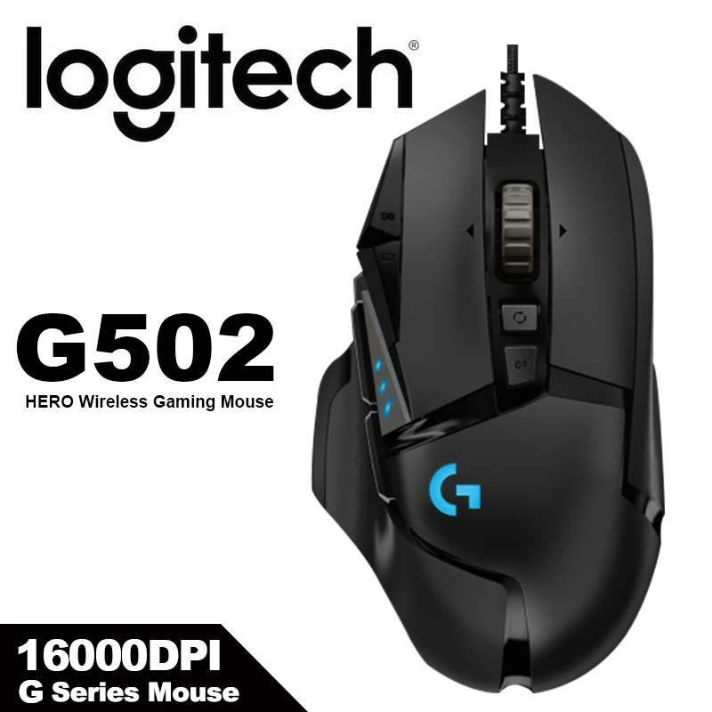 Logitech G502 герой Мышь с 16000 Точек на дюйм Высокая производительность HERO программируемый настраиваемый LIGHTSYNC RGB 32 битный ARM игровые Мышь|Мыши|   | АлиЭкспресс