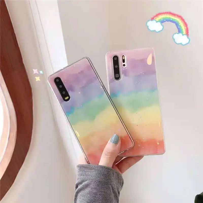 

Glitter Bling Rainbow Soft Case For Vivo Z5X Y17 Y3 X27 V15 Pro V11i Y97 Y93 Y85 Y83 Y79 Y75 Y67 Y66 X9 X9S X20 Plus Back Cover