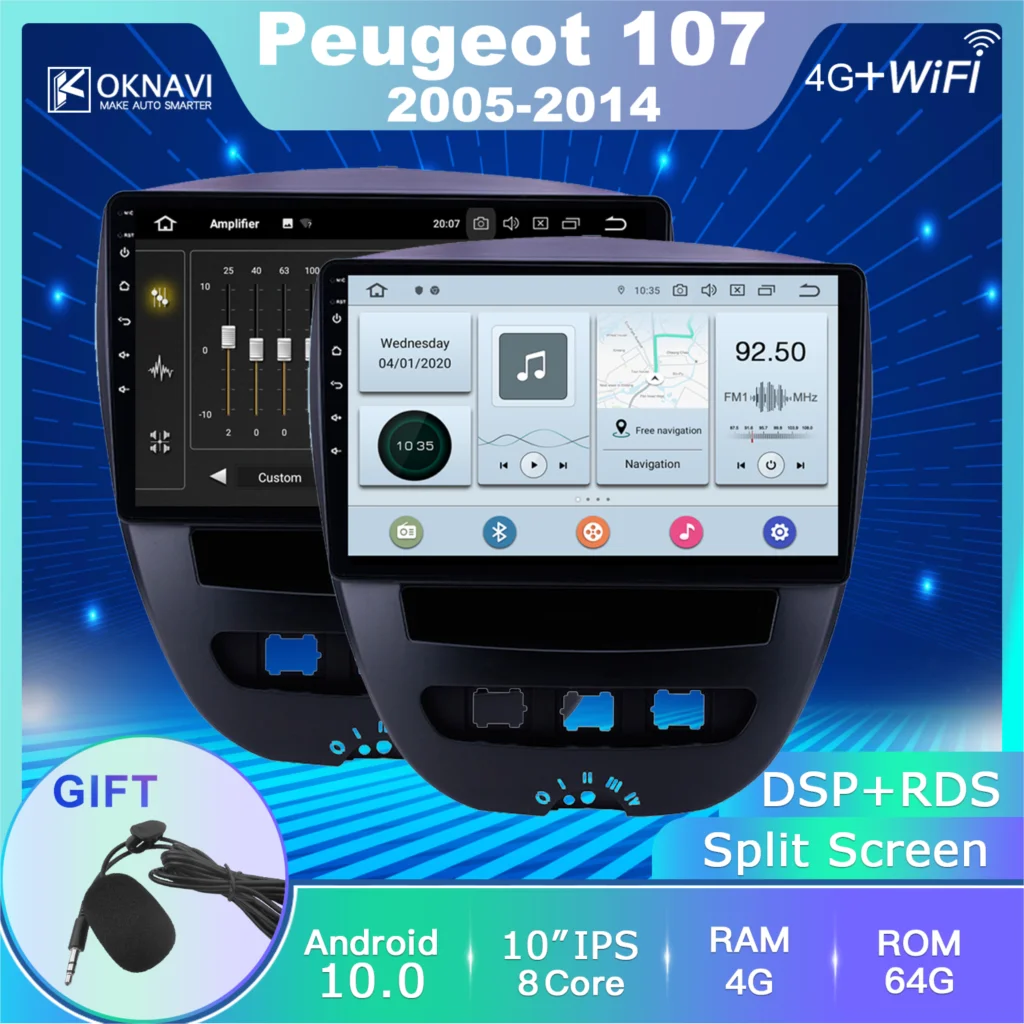 Автомагнитола для Toyota Aygo Peugeot 107 Citroen C1 2 din Android 9 0/10 0 мультимедийный автомобильный