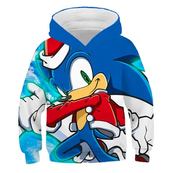 

2020 3d Hoodies Kids Family shirts Anime Super Sonic Children Sonic the Hedgehog boys clothes Pullover Cartoon Sweatshirt street