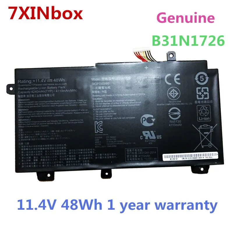 7XINbox натуральная B31N1726 Батарея для FX80GE8750-1 FX80GM FX504 TUF FX80 серии 11 55 V 48Wh | Компьютеры и