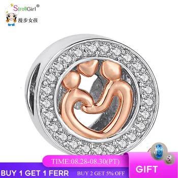 

925 silver mom love kid beads supermom charms with CZ fit original Pandora bracelets jewelry making for mother gifts