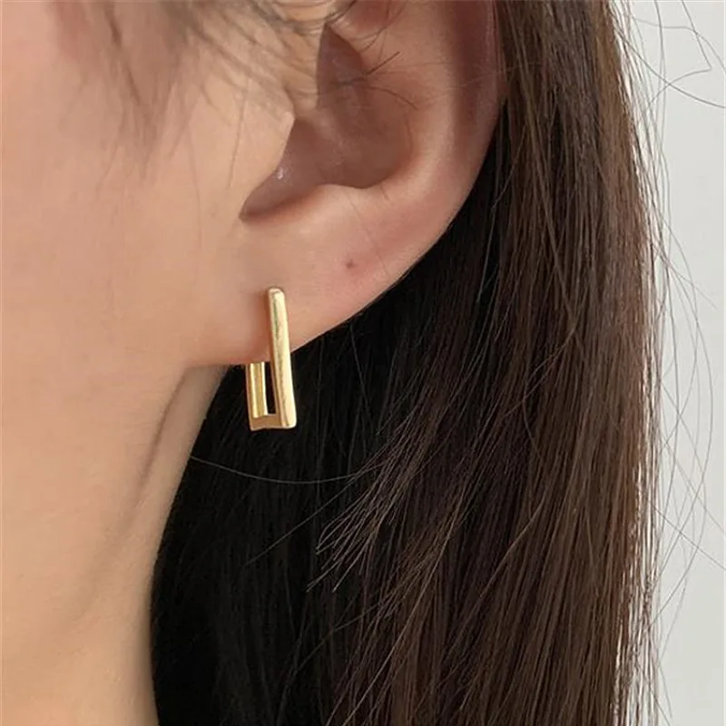 Square Geometric Earrings For Women Rectangular Gold Color Metal Earrings 2021 New Trendy Jewelry Gifts - Image 3