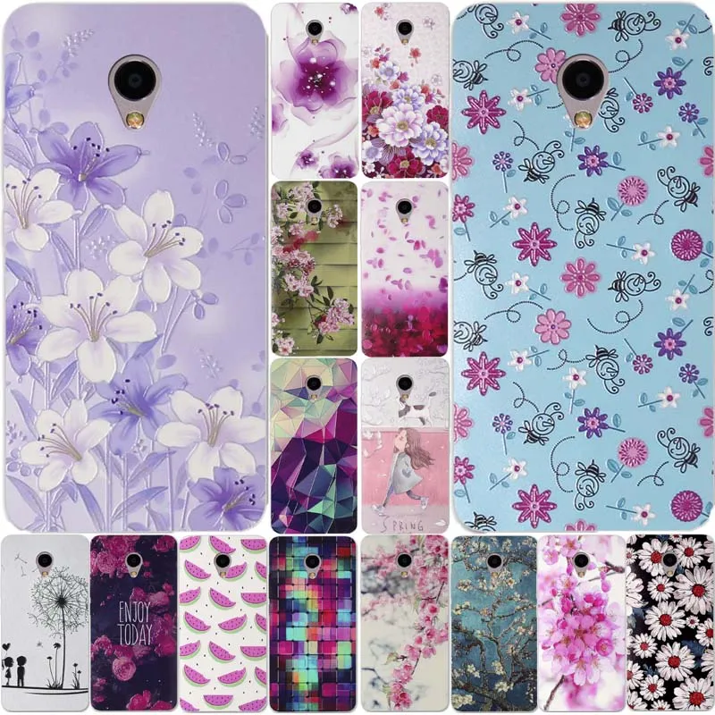 for Meizu M3E Case MeiLan E Back Cover Luxury 3D Stereo Relief Painting Silicon Phone Cases Bag Covers | Мобильные телефоны и