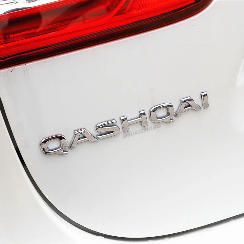 Серебро ABS пластик QASHQAI логотип автомобиля задний бампер багажник Английский алфавит буквы эмблема стикер значок наклейка автомобиля аксессуары для укладки