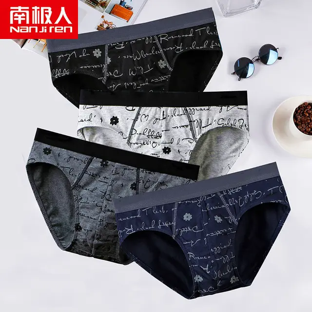 4Pcs/Lot New Men Briefs Cotton Underwear Men's Panties Underpants Male Comfortable Panties Sexy Men Shorts Man Bikini Briefs Hot Brown