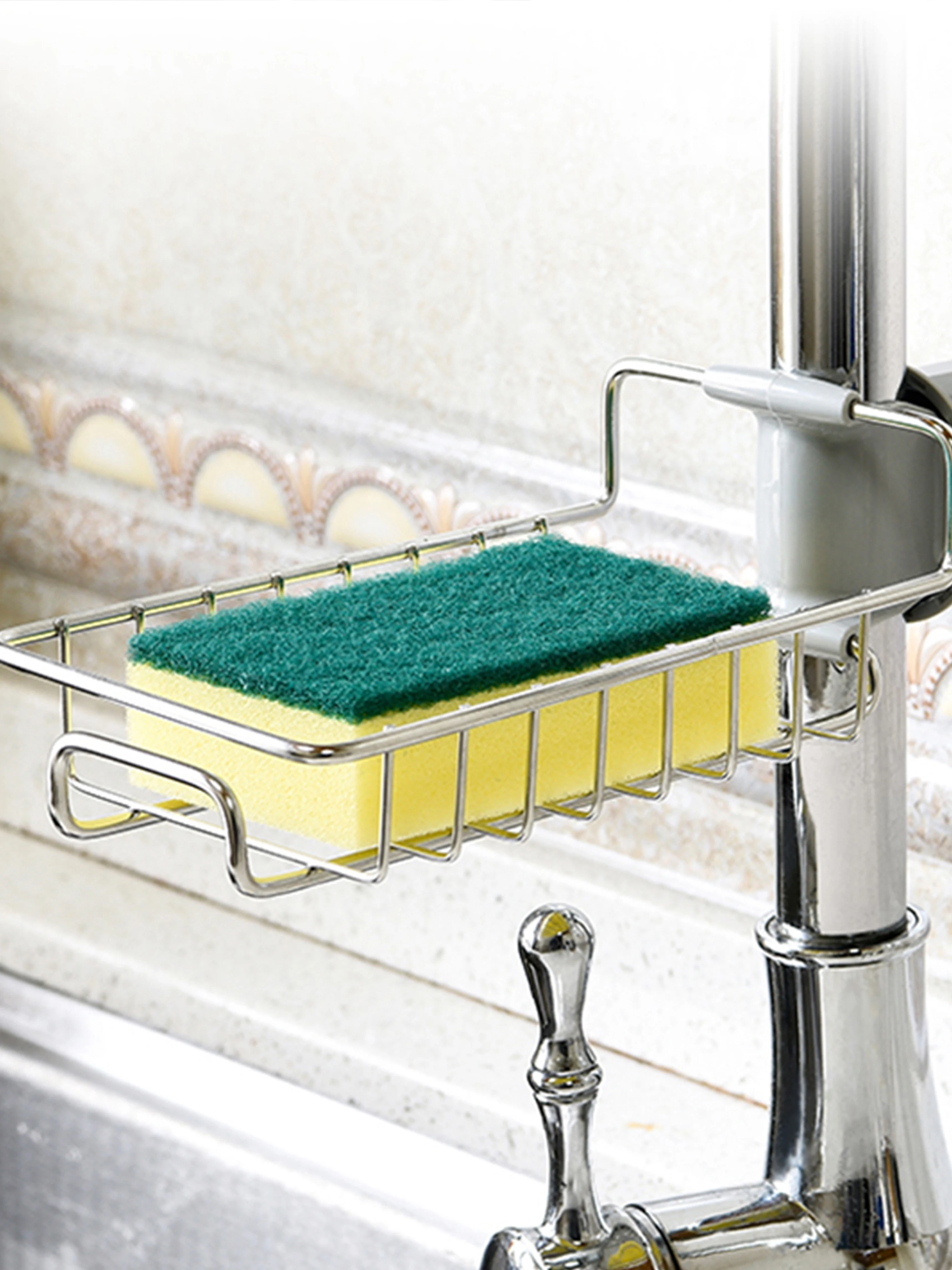 Ewin Hot Sale Stainless Steel Faucet Rack Sponge Holder For Kitchen Storage Shelf Pool Rag Drain Dry | Дом и сад