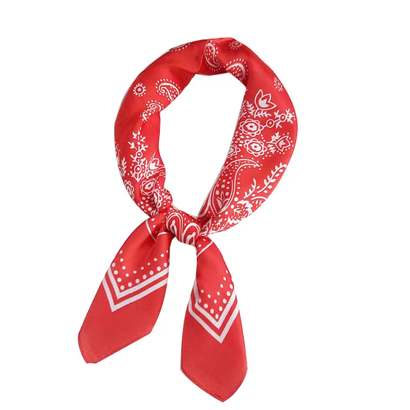 70*70cm Silk Satin Head Scarves Square Scarf Cashew Flower Print Small Women's Headband Hair Tie Handbag Band |