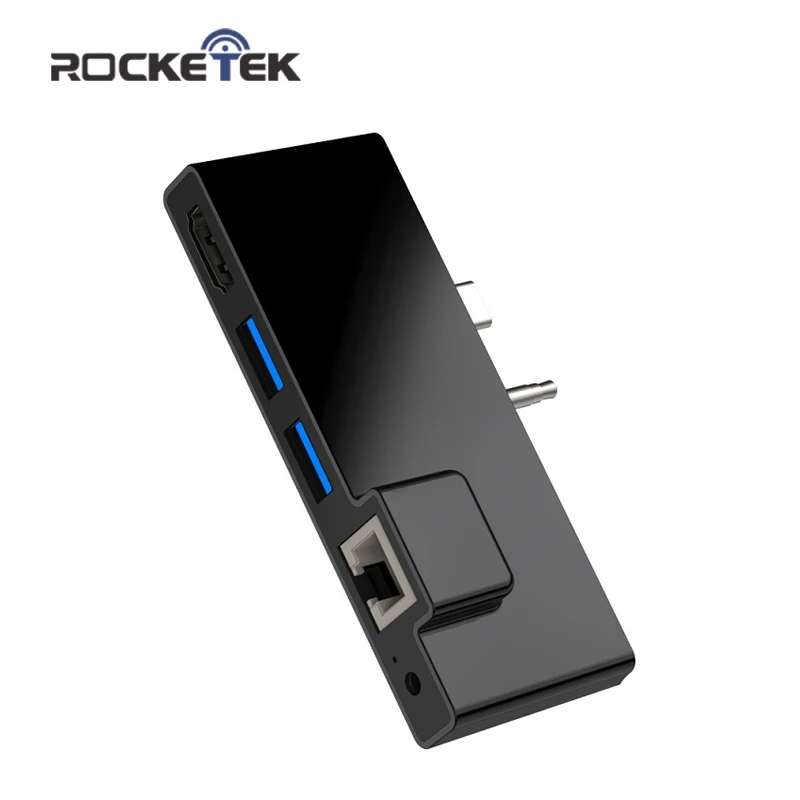 Rocketek usb 3,0 кард-ридер концентратор 4K HDMI 1000 Мбит/с гигабитный Ethernet адаптер SD/TF micro SD 3,5 мм аудио для microsoft Surface GO