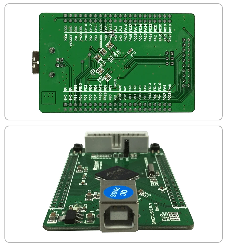 Sams70, ATSAMS70n19 мини плата, 300 МГц Cortex-M7, USB 2,0 высокоскоростное устройство 512 flash 256 sdram