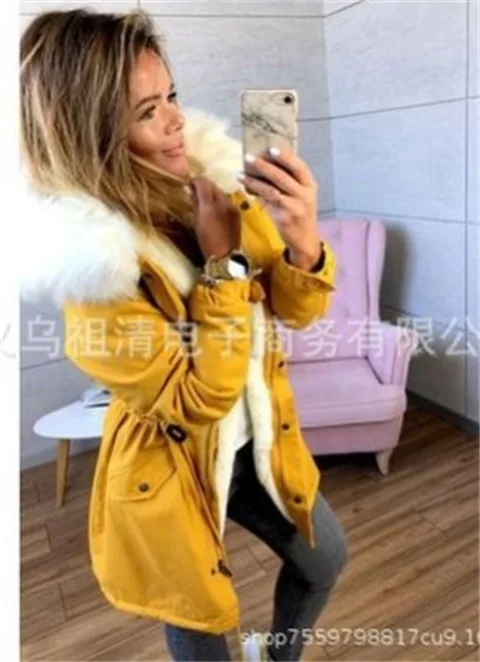 Зима, корейский стиль, короткий, приталенный, модный, Повседневный, diao zi, большой меховой воротник, женская, стиль, с капюшоном, на шнуровке, на молнии, Ja
