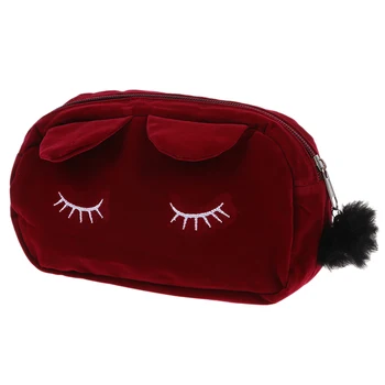 

Cartoon Storage Case Travel Makeup Pouch Cosmetic Bag (wine red)