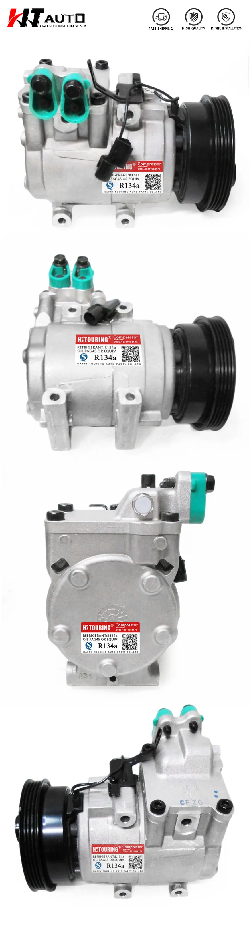 Для hyundai HS15 компрессор акцент hyundai accent 1998-2002 L4 1.5L компрессор 57188 9770122261 9770125000 9770122060 9770129510
