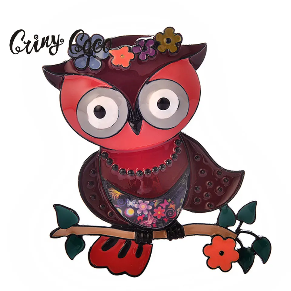 Cring Coco 2019 милая сова стоящая на броши для мужчин женщин амулеты красная Эмаль