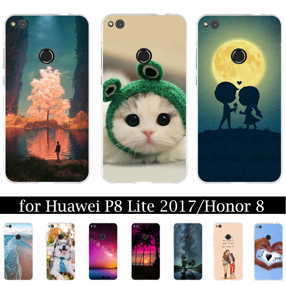 

CEOTNG For Huawei P8 Lite 2017 Case Cover for Huawei P9 Lite 2017 Cover Soft TPU Funda for Huawei Honor 8 Lite Case Capas