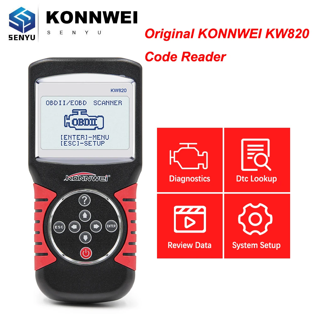 KONNWEI KW820 считыватель кодов OBD2 сканер KW820 бесплатное обновление OBD 2 OBD2 автомобильный диагностический инструмент ODB2 лучше, чем ELM 327