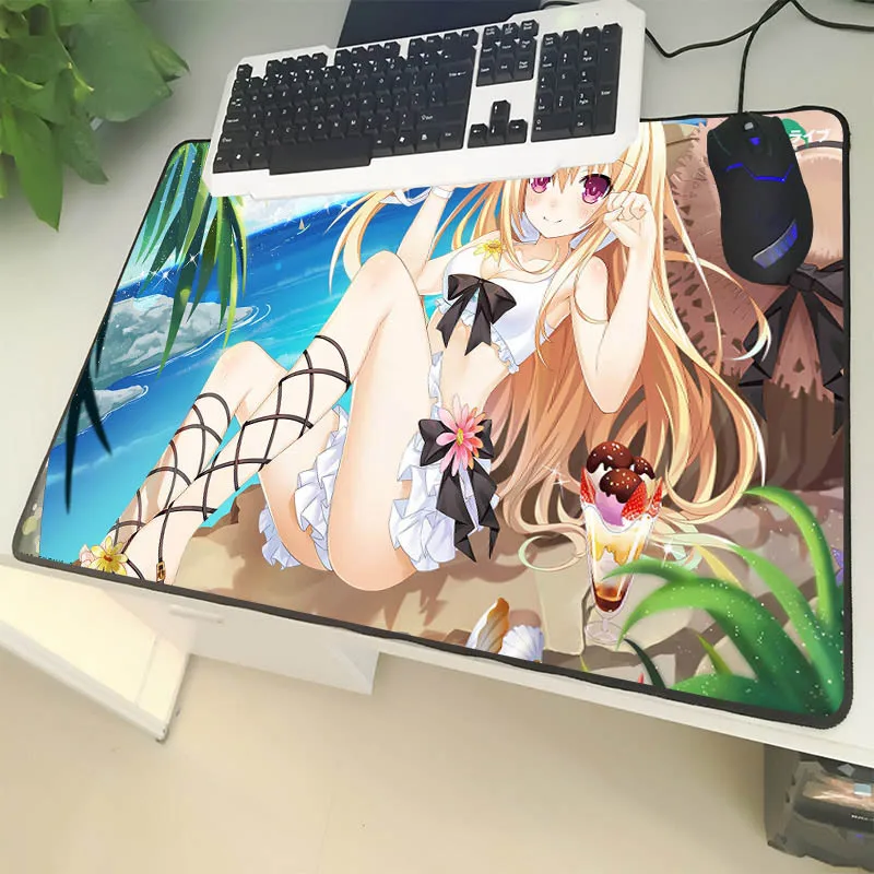XGZ игровой большой размер коврик для мыши черный замок край Мультфильм солнце девушка ноутбук стол из поликарбоната коврик Сладкая сестра резиновая нескользящая Универсальная