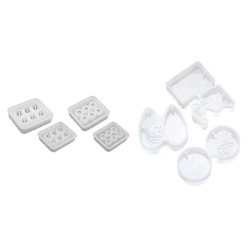 

4Pcs Transparent White Round Square Silicone Bead Mold & 3 Pcs White Island Resin Mold Epoxy Mold Jewelry Mold