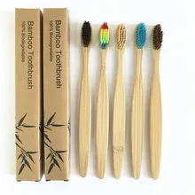 4 шт./компл. красочные щетина головы бамбука Зубная щётка Защита окружающей среды Деревянные натуральный бамбук зубная щетка для ухода за полостью рта зубные щетки с мягкой щетиной для жениха
