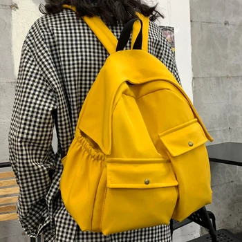 

Fashion Women Waterproof Nylon Small Backpack Designers Brand Multifunction Solid School Bags for Teenage Girls Mochila Feminina