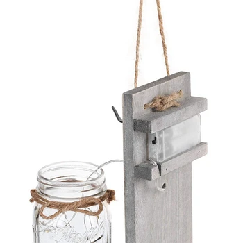 

Wall Pendant Light String Wrought Iron Hooks White Rustic Hydrangea Led Strip Light Button Battery Light Flower Board