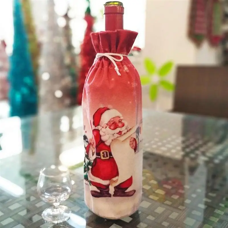 3 шт Рождественская винная бутылка крышка пылезащитный чехол Санта Снеговик Олень держатель шампанского бутылки рукав Рождество украшение стола