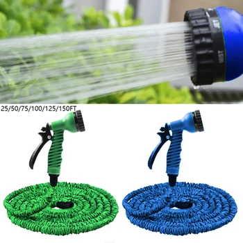 

25ft-150ft Hot Expandable Magic Flexible Garden Water Hose For Car Hose Pipe Plastic Hoses garden set to Watering with Spray Gun