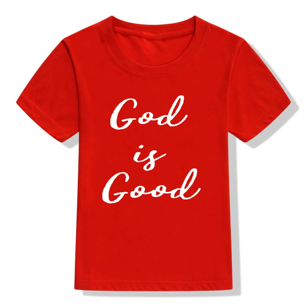 Детская рубашка с надписью «God Is Good» Детская рубашка в христианском стиле футболки с верой для мальчиков и девочек Детские Христианские Футболки унисекс