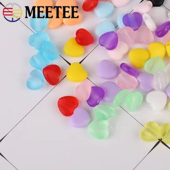 

Meetee 1000pcs Heart Ear Strap Adjust Buckles Rubber Soft Color Non-slip Clip Silicone Ear Tape Elastic Cord Lock Stopper Buckle