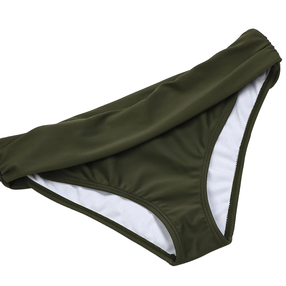 Женская Ретро Талия бикини Низ танкини Ruched Купальник Короткие
