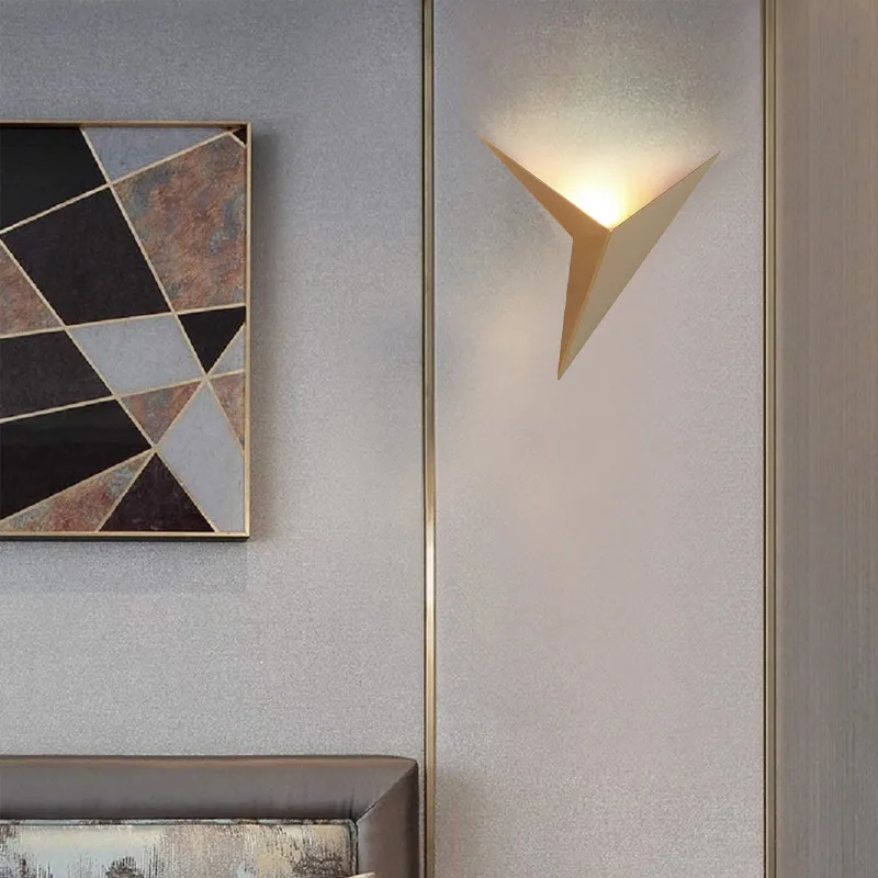 up down light Led Wall Lamps Modern Minimalist Triangle Shape Nordic Style Indoor Stairs Lamps Living Room Lights Simple Lighting 3W AC85-265V art deco wall lights