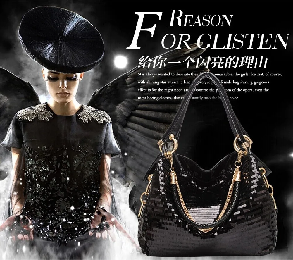  Extravagance Fashion New Style Sequin Patent Leather WOMEN'S Bag High-End Korean-style Casual Versa - 4000121715498
