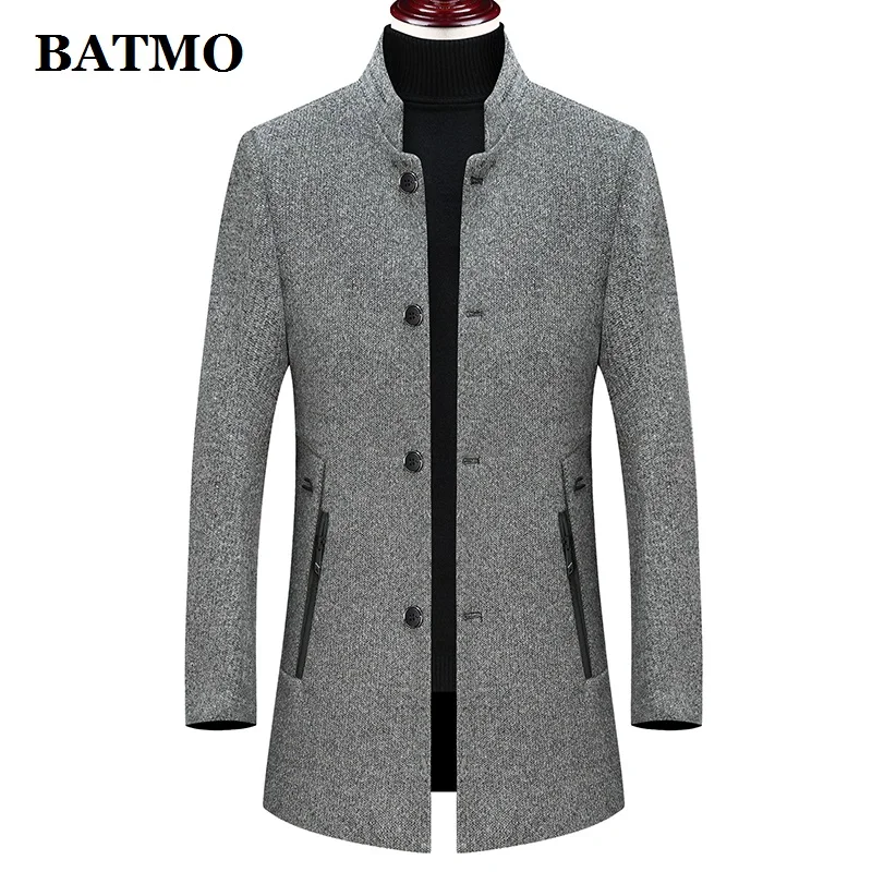 

Batmo 2019 new arrival winter high quality wool thicked casual trench coat men,men's winter warm coat,winter jackets men 896