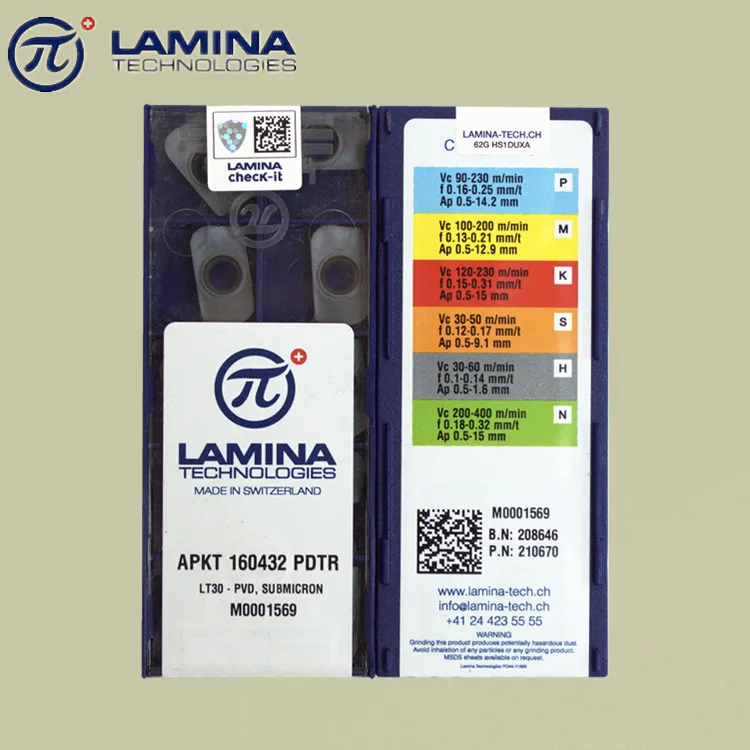 Швейцарский Lamina APMT160432PDTR LT30 карбид фреза, вставка