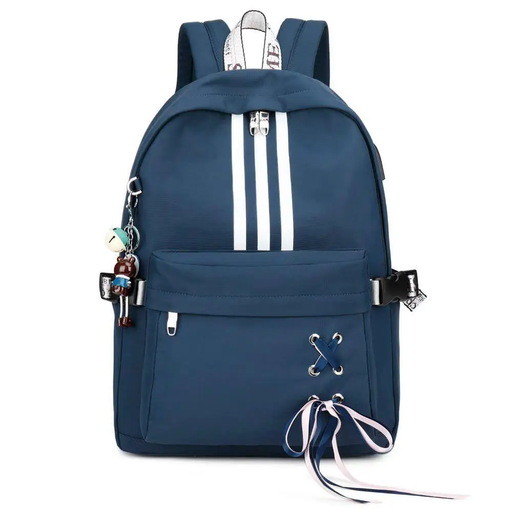 

Unisex Luminous Theftproof Zipper Student School Bag Backpack with USB Port Large Capacity Backpack Multi-layer Multi-pocket