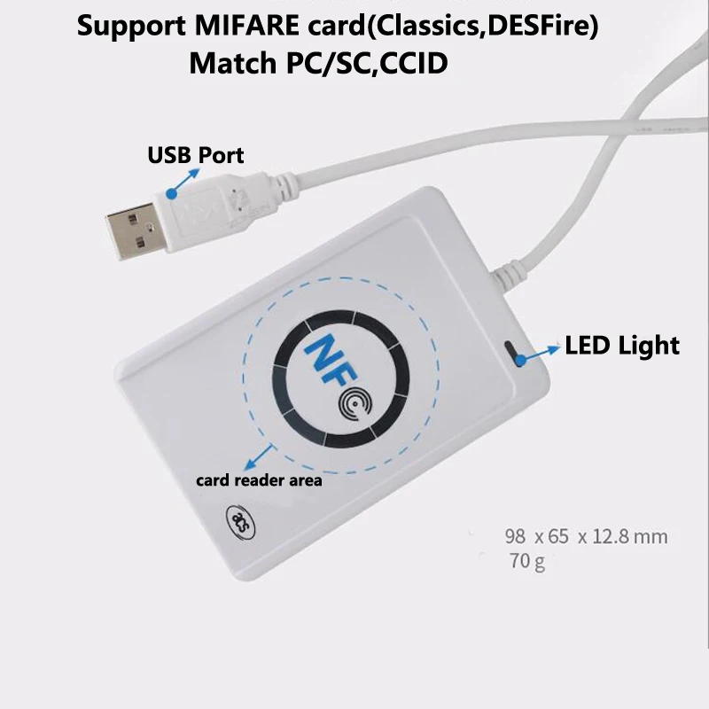 RFID считыватель ACR122U NFC Бесконтактный смарт ИС карта и записывающее устройство Rfid