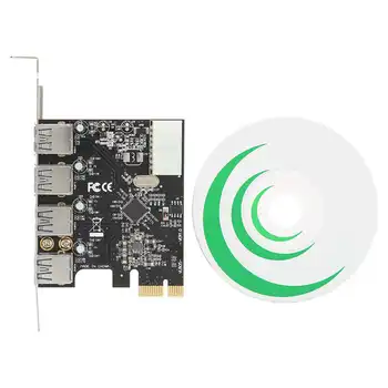 

4 Port 5gbps Expansion Card Adapter PCI-E to USB3.0 Extender with Optical Disk Superspeed Express Card Adapter