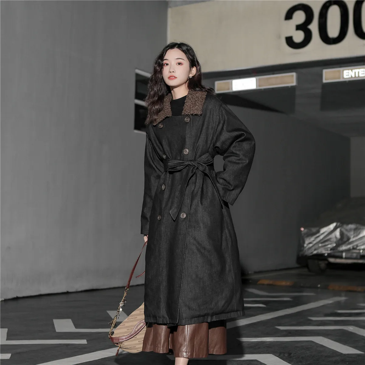 denim black Корея новая весенняя уличная модная женская одежда джинсовая ветровка с отложным воротником Женская куртка Sashe WK14001S - Цвет: denim black