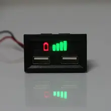 12 В свинцово-кислотный дисплей емкости батареи измеритель мощности для электрического скутера автомобиля с USB зарядным портом E7CB