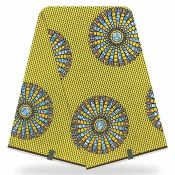 

African Wax Fabric High Quality For Wedding Dress Original Real Fabric 100% cotton For Sewing Holland WaxBy 6 Yard