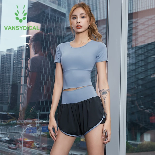 Kit 3 Conjunto de academia feminino short e top treino - AliExpress