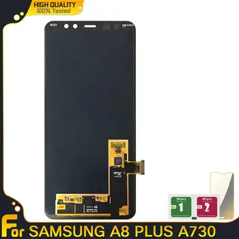 

LCDs 100% Tested Working AMOLED LCD Display For Samsung Galaxy A8 Plus 2018 A730 A730F Touch Screen Assembly