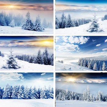 

Nitree Pine Tree Forest Scenery Photography Sunligh Landscape Snow Storm Backdrop Photo Studio Props Photophone Background Vinyl