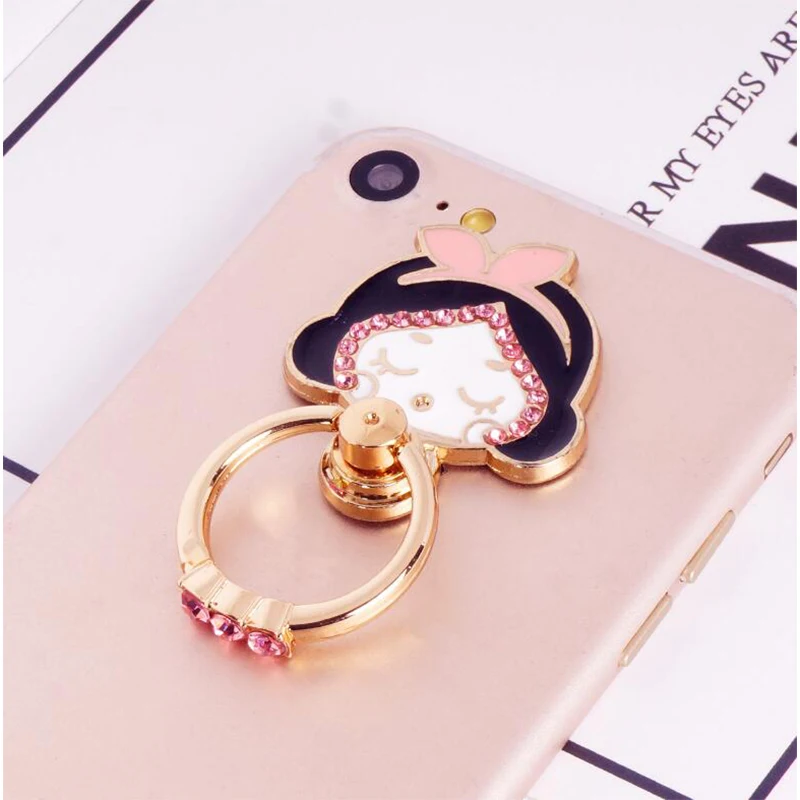 Модный красивый со стразами кольцо-держатель для пальца Универсальный держатель для телефона с мультяшным котом для iPhone держатель для мобильного телефона